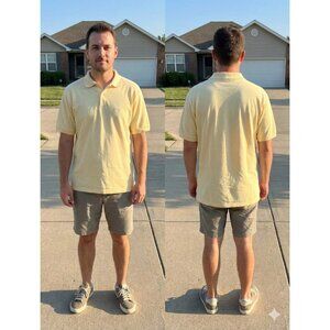 Vintage Le Tigre Polo Shirt XL Yellow 100% Combed Cotton Made in USA